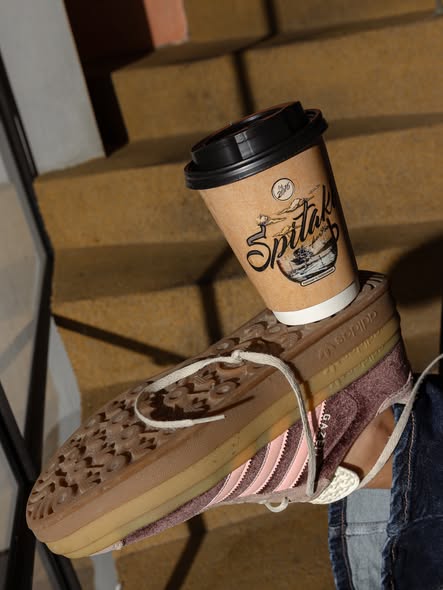 Table setting with coffee and flowers